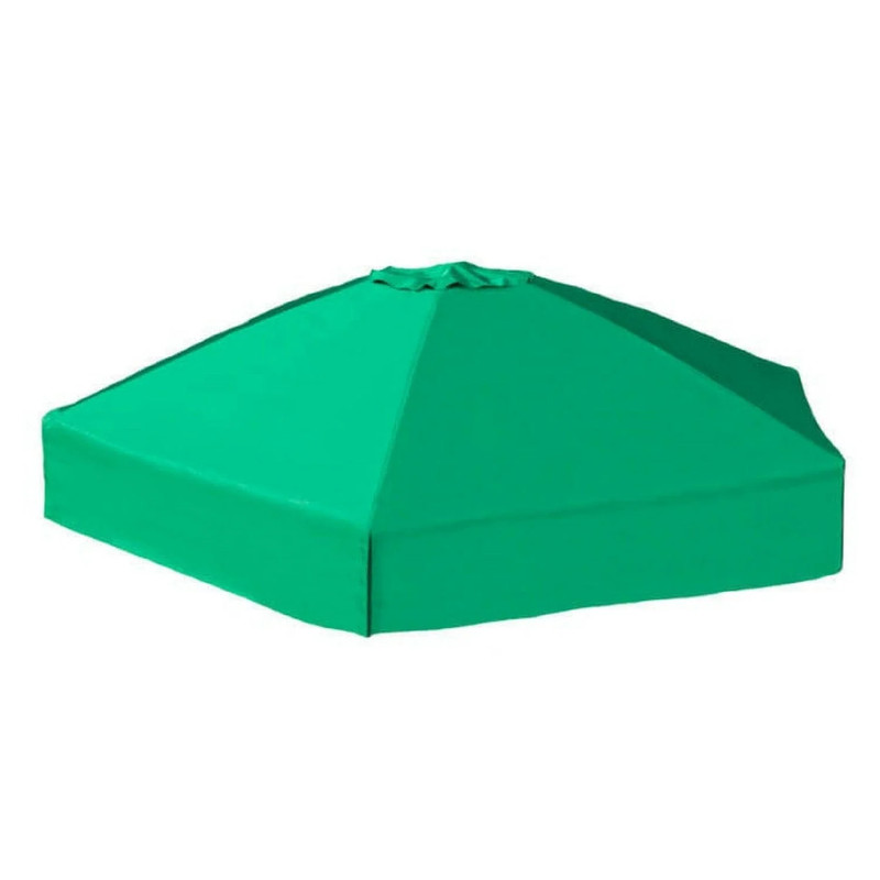 Classic Sienna 7' x  8' x 5.5 " Composite Hexagon Sandbox Kit with Telescoping Canopy/Cover - 2" profile